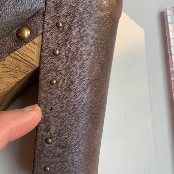 Boho Platform Leather Ankle Boots - Picture 8 of 8